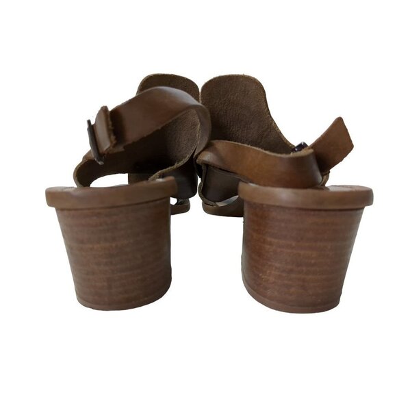 Barbara Barbieri Sandals Womens 6 Brown Leather Heel Open Toe Ankle Strap - Picture 4 of 10